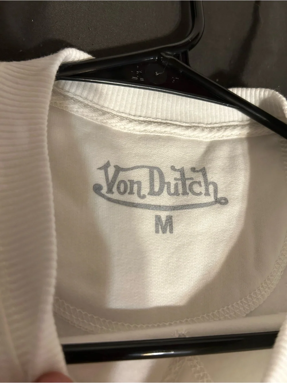Von Dutch White Crewneck Sweatshirt with Blue Logo